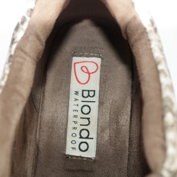 Blondo Womens Glenda Boot Size 7 Waterproof Brown Black Python Wedge Heel Bootie - Picture 10 of 12